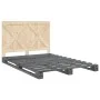Estructura de cama con cabecero madera pino gris 140x200 cm de vidaXL, Camas y somieres - Ref: Foro24-3281582, Precio: 218,66...