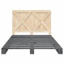 Estructura de cama con cabecero madera pino gris 140x200 cm de vidaXL, Camas y somieres - Ref: Foro24-3281582, Precio: 214,16...