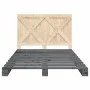 Estructura de cama con cabecero madera pino gris 140x200 cm de vidaXL, Camas y somieres - Ref: Foro24-3281582, Precio: 218,66...