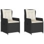 Sillones de jardín reclinables 2 uds ratán sintético negro de vidaXL, Sillas de jardín - Ref: Foro24-368652, Precio: 216,97 €...
