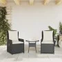 Sillones de jardín reclinables 2 uds ratán sintético negro de vidaXL, Sillas de jardín - Ref: Foro24-368652, Precio: 207,48 €...