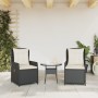 Sillones de jardín reclinables 2 uds ratán sintético negro de vidaXL, Sillas de jardín - Ref: Foro24-368652, Precio: 216,97 €...
