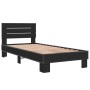 Estructura de cama madera de ingeniería y metal negro 90x200 cm de vidaXL, Camas y somieres - Ref: Foro24-845742, Precio: 96,...