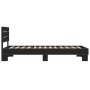 Estructura de cama madera de ingeniería y metal negro 90x200 cm de vidaXL, Camas y somieres - Ref: Foro24-845742, Precio: 96,...