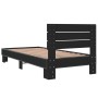 Estructura de cama madera de ingeniería y metal negro 90x200 cm de vidaXL, Camas y somieres - Ref: Foro24-845742, Precio: 96,...
