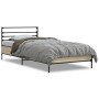 Estructura cama madera ingeniería metal roble Sonoma 90x200 cm de vidaXL, Camas y somieres - Ref: Foro24-845583, Precio: 75,1...