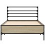 Estructura cama madera ingeniería metal roble Sonoma 90x200 cm de vidaXL, Camas y somieres - Ref: Foro24-845583, Precio: 75,1...