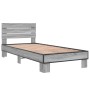 Estructura cama madera ingeniería metal gris Sonoma 100x200 cm de vidaXL, Camas y somieres - Ref: Foro24-845740, Precio: 72,5...