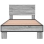 Estructura cama madera ingeniería metal gris Sonoma 100x200 cm de vidaXL, Camas y somieres - Ref: Foro24-845740, Precio: 72,5...