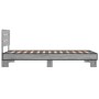 Estructura cama madera ingeniería metal gris Sonoma 100x200 cm de vidaXL, Camas y somieres - Ref: Foro24-845740, Precio: 72,5...
