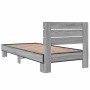 Estructura cama madera ingeniería metal gris Sonoma 100x200 cm de vidaXL, Camas y somieres - Ref: Foro24-845740, Precio: 72,5...