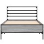 Estructura cama madera ingeniería metal gris Sonoma 90x190 cm de vidaXL, Camas y somieres - Ref: Foro24-845630, Precio: 70,08...