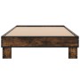 Estructura cama madera ingeniería metal roble ahumado 90x190 cm de vidaXL, Camas y somieres - Ref: Foro24-845884, Precio: 79,...