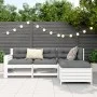 Juego de sofás de jardín 4 pzas madera maciza de pino blanco de vidaXL, Conjuntos de jardín - Ref: Foro24-3250769, Precio: 30...