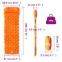 Colchón de camping inflable con almohada 1 persona naranja de vidaXL, Colchonetas para dormir - Ref: Foro24-4007109, Precio: ...