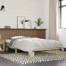 Sonoma oak metal engineered wood bed frame 75x190 cm by vidaXL, Beds and slatted bases - Ref: Foro24-845878, Price: 62,70 €, ...