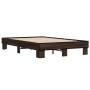 Estructura cama madera ingeniería metal marrón roble 140x190 cm de vidaXL, Camas y somieres - Ref: Foro24-845901, Precio: 101...