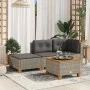 Gartenhocker und Kissen aus grauem synthetischem Rattan 63,5x56x32 cm. von vidaXL, Hocker für den Außenbereich - Ref: Foro24-...