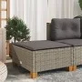 Gartenhocker und Kissen aus grauem synthetischem Rattan 63,5x56x32 cm. von vidaXL, Hocker für den Außenbereich - Ref: Foro24-...