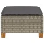 Gartenhocker und Kissen aus grauem synthetischem Rattan 63,5x56x32 cm. von vidaXL, Hocker für den Außenbereich - Ref: Foro24-...