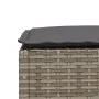 Gartenhocker und Kissen aus grauem synthetischem Rattan 63,5x56x32 cm. von vidaXL, Hocker für den Außenbereich - Ref: Foro24-...