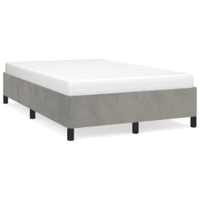 Light gray velvet bed frame 120x190 cm by vidaXL, Beds and slatted bases - Ref: Foro24-3269651, Price: 98,43 €, Discount: %