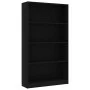 Estantería de 4 niveles madera contrachapada negra 80x24x142 cm de vidaXL, Librerías y estanterías - Ref: Foro24-800910, Prec...