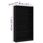 Estantería de 4 niveles madera contrachapada negra 80x24x142 cm de vidaXL, Librerías y estanterías - Ref: Foro24-800910, Prec...