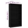 Estantería de 4 niveles madera contrachapada negra 80x24x142 cm de vidaXL, Librerías y estanterías - Ref: Foro24-800910, Prec...