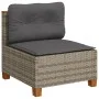 Sofá de jardín sin reposabrazos con cojines ratán PE gris by vidaXL, Outdoor sofas - Ref: Foro24-365906, Price: 101,46 €, Dis...