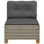 Sofá de jardín sin reposabrazos con cojines ratán PE gris by vidaXL, Outdoor sofas - Ref: Foro24-365906, Price: 101,46 €, Dis...
