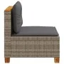 Sofá de jardín sin reposabrazos con cojines ratán PE gris by vidaXL, Outdoor sofas - Ref: Foro24-365906, Price: 101,46 €, Dis...