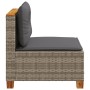 Sofá de jardín sin reposabrazos con cojines ratán PE gris de vidaXL, Sofás de exterior - Ref: Foro24-365906, Precio: 106,26 €...