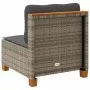 Sofá de jardín sin reposabrazos con cojines ratán PE gris by vidaXL, Outdoor sofas - Ref: Foro24-365906, Price: 101,46 €, Dis...