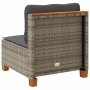 Sofá de jardín sin reposabrazos con cojines ratán PE gris de vidaXL, Sofás de exterior - Ref: Foro24-365906, Precio: 106,26 €...