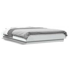 Estructura de cama con LED madera ingeniería blanco 140x200 cm de vidaXL, Camas y somieres - Ref: Foro24-3281098, Precio: 189...