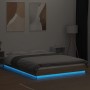 Estructura cama con luces LED madera roble Sonoma 135x190 cm de vidaXL, Camas y somieres - Ref: Foro24-3281135, Precio: 177,0...