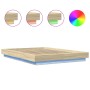 Estructura cama con luces LED madera roble Sonoma 135x190 cm de vidaXL, Camas y somieres - Ref: Foro24-3281135, Precio: 177,0...