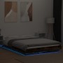 Estructura cama con luces LED madera roble ahumado 140x200 cm de vidaXL, Camas y somieres - Ref: Foro24-3281102, Precio: 181,...