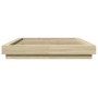 Estructura cama con luces LED madera roble Sonoma 140x190 cm de vidaXL, Camas y somieres - Ref: Foro24-3281128, Precio: 177,2...