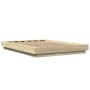 Estructura cama con luces LED madera roble Sonoma 140x190 cm de vidaXL, Camas y somieres - Ref: Foro24-3281128, Precio: 177,2...