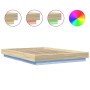Estructura cama con luces LED madera roble Sonoma 140x190 cm de vidaXL, Camas y somieres - Ref: Foro24-3281128, Precio: 177,2...