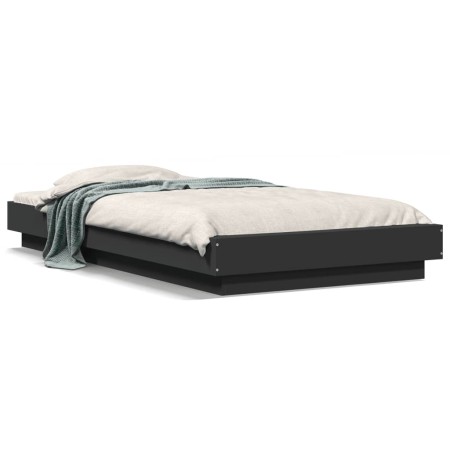 Estructura de cama madera de ingeniería negra 100x200 cm de vidaXL, Camas y somieres - Ref: Foro24-3281204, Precio: 143,55 €,...