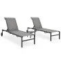 Tumbonas con mesa 2 unidades textilene y acero by vidaXL, Loungers - Ref: Foro24-316828, Price: 171,02 €, Discount: %
