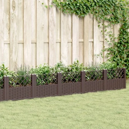 Jardinera con clavijas PP marrón 363,5x43,5x43,5 cm de vidaXL, Maceteros y jardineras - Ref: Foro24-368026, Precio: 95,36 €, ...