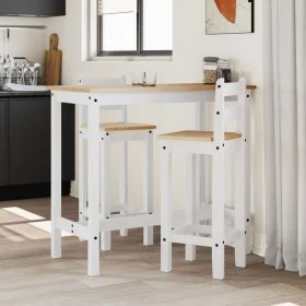 Taburetes altos 2 uds madera maciza de pino blanco de vidaXL, muebles para cocinas y comedores - Ref: Foro24-4005695, Precio:...