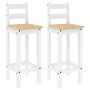 Taburetes altos 2 uds madera maciza de pino blanco de vidaXL, muebles para cocinas y comedores - Ref: Foro24-4005695, Precio:...