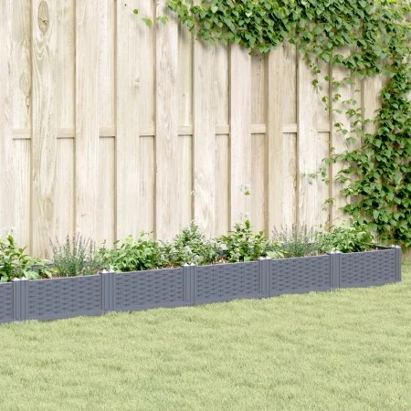 Jardinera con clavijas PP azul gris 362,5x42,5x28,5 cm de vidaXL, Maceteros y jardineras - Ref: Foro24-368024, Precio: 83,50 ...