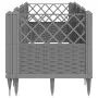 Jardinera con clavijas PP gris claro 123,5x43,5x43,5 cm by vidaXL, Pots and planters - Ref: Foro24-368018, Price: 54,89 €, Di...