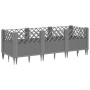 Jardinera con clavijas PP gris claro 123,5x43,5x43,5 cm de vidaXL, Maceteros y jardineras - Ref: Foro24-368018, Precio: 55,73...